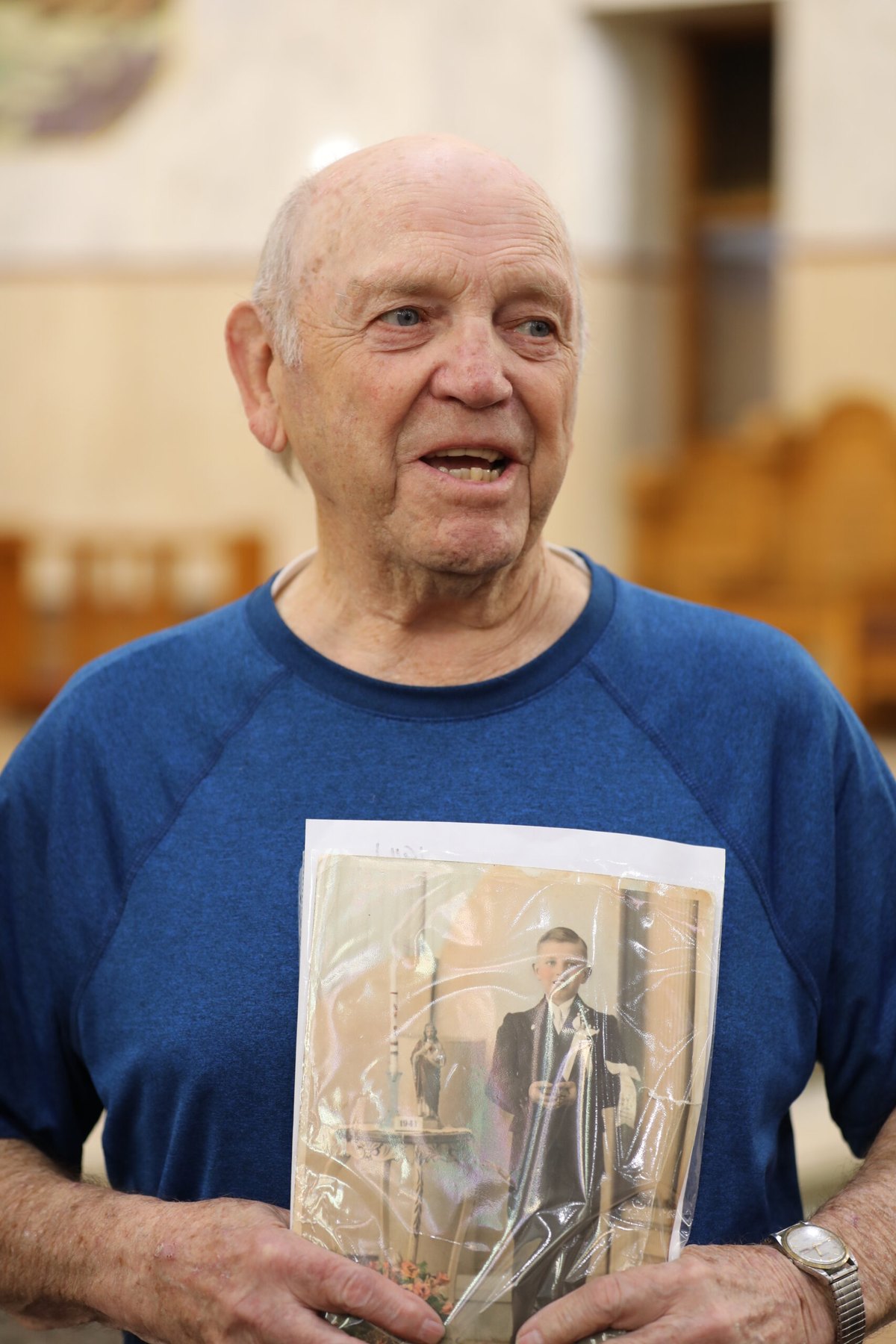 A parishioner brought a photograph from years gone by