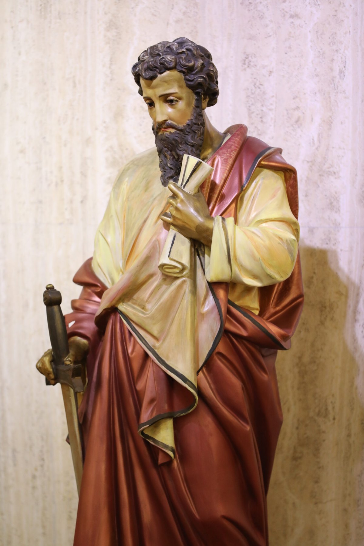 Statue of St. Paul holding a sword